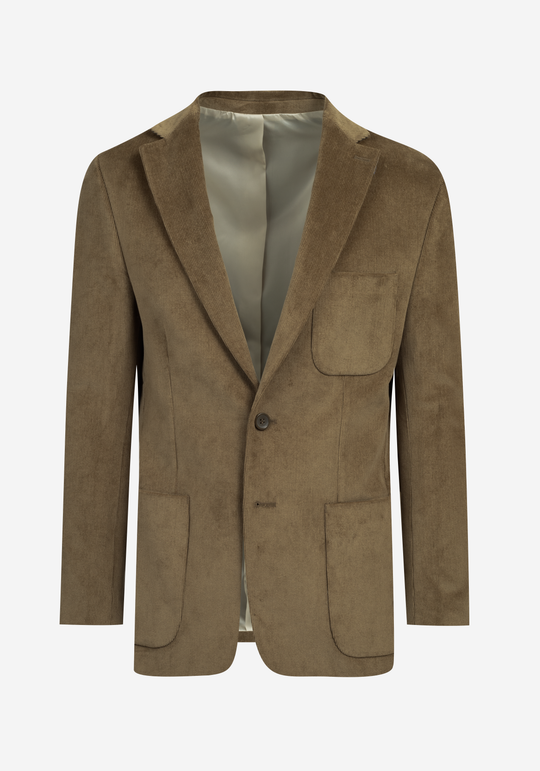 Slim Fit Honey Beige Stripe Corduroy Blazer
