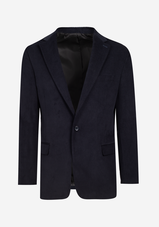 Slim Fit Shadow Navy Dotted Pique Blazer