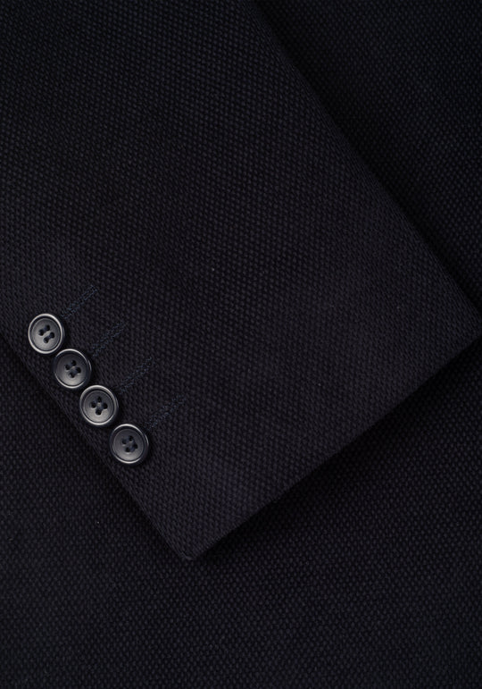 Slim Fit Shadow Navy Dotted Pique Blazer