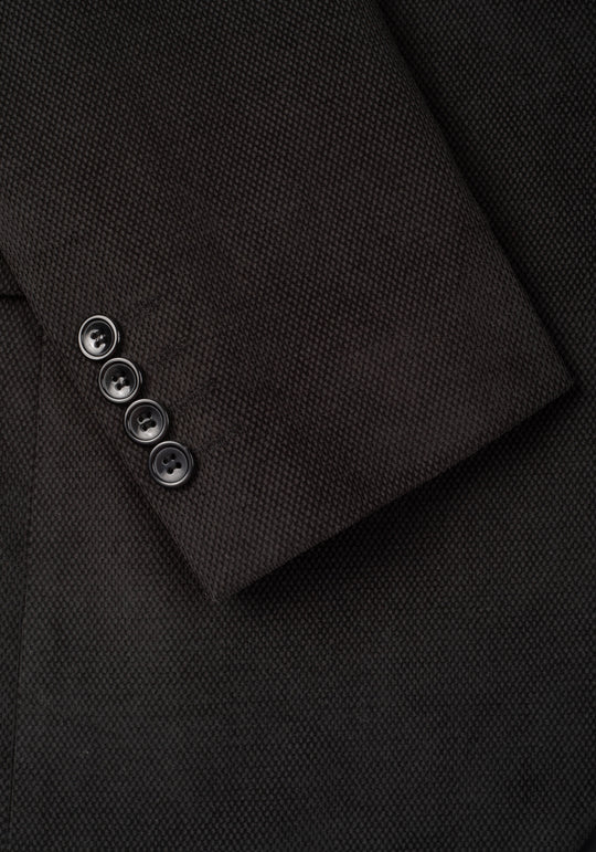 Slim Fit Ash Grey Dotted Pique Blazer