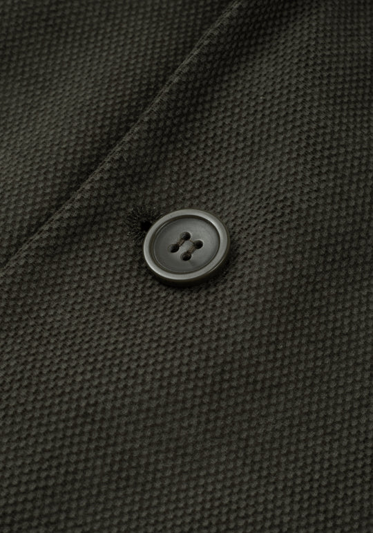 Slim Fit Moss Green Dotted Pique Blazer