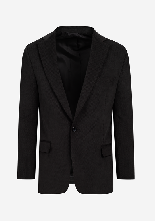 Slim Fit Vanta Black Dotted Pique Blazer