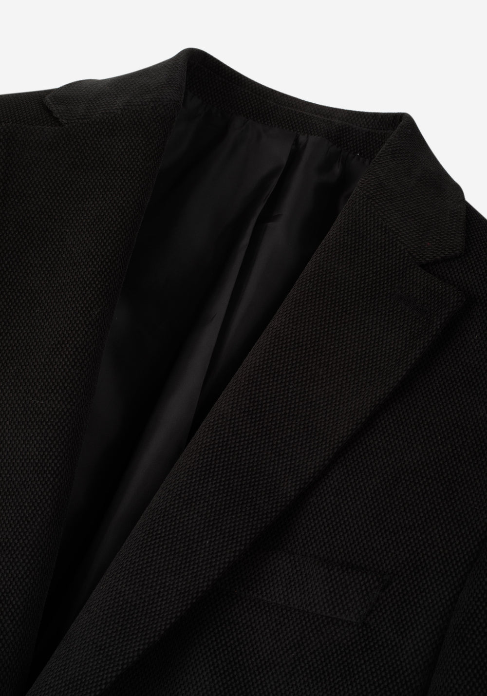 Slim Fit Vanta Black Dotted Pique Blazer