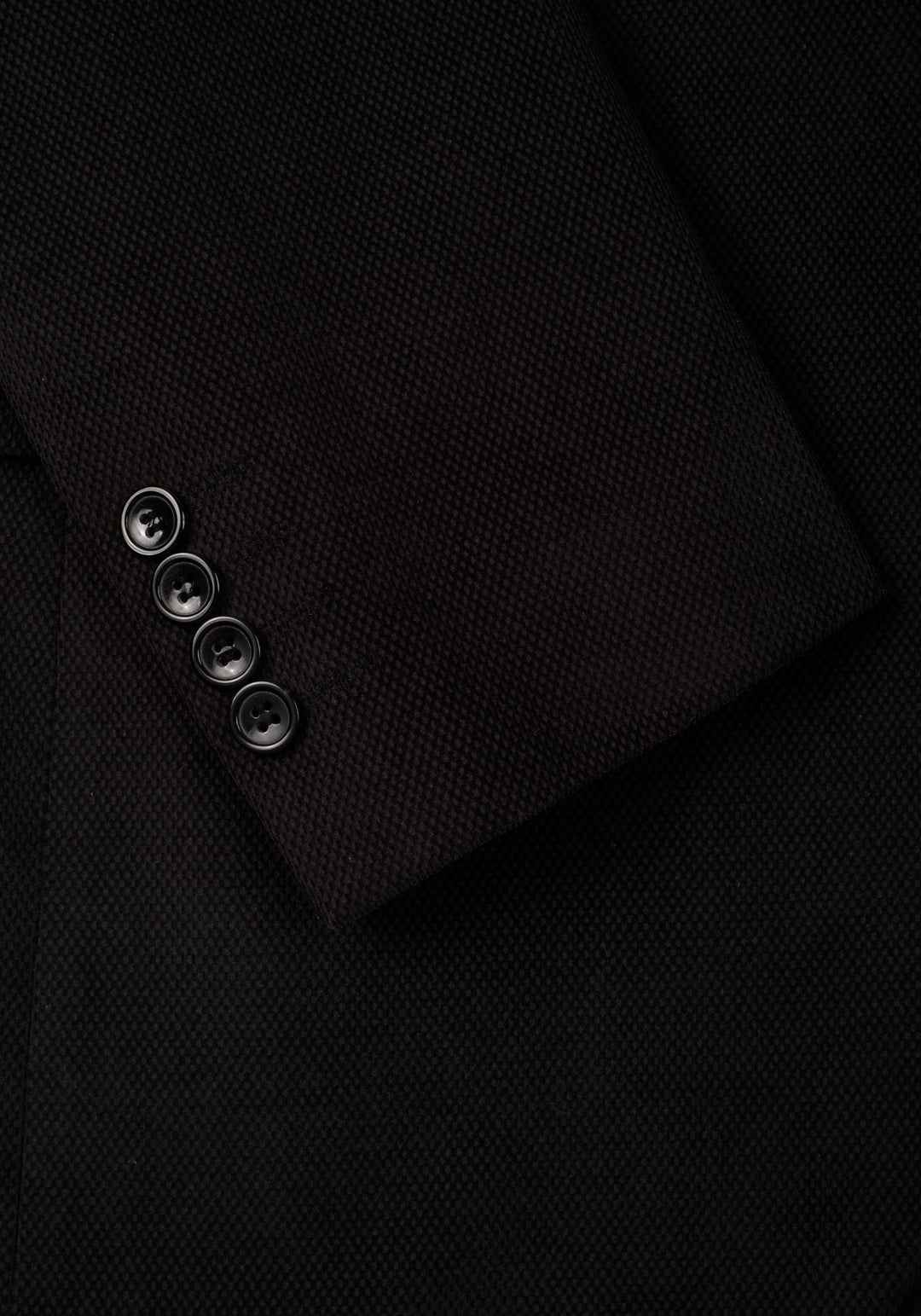 Slim Fit Vanta Black Dotted Pique Blazer