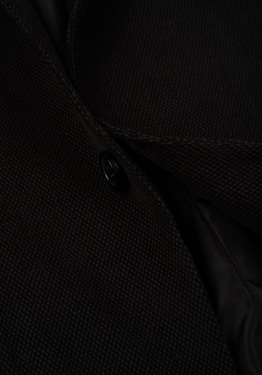 Slim Fit Vanta Black Dotted Pique Blazer