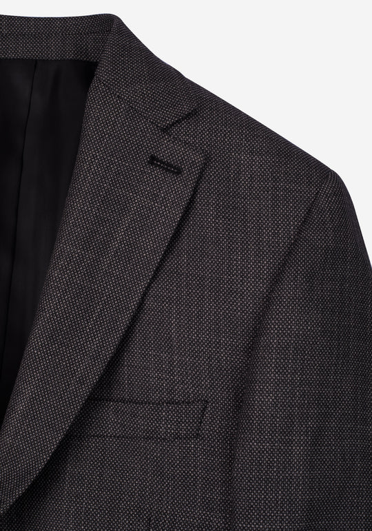 Contemporary Fit Iron Grey Dotted Blazer
