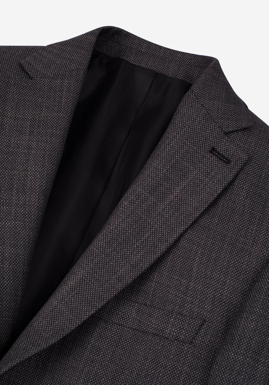 Contemporary Fit Iron Grey Dotted Blazer