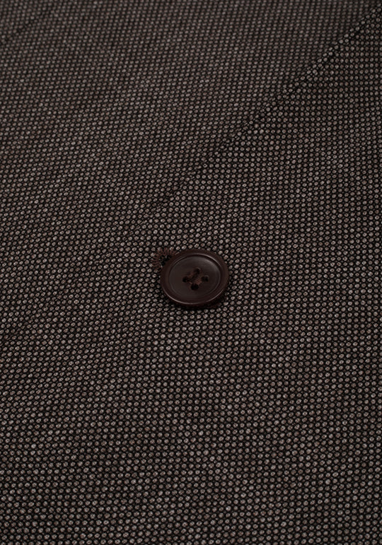 Contemporary Fit Rusty Brown Dotted Blazer