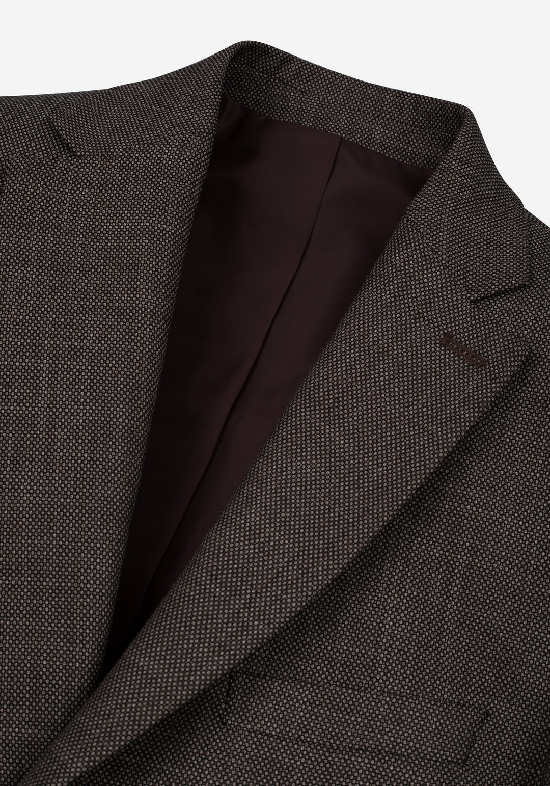Contemporary Fit Rusty Brown Dotted Blazer