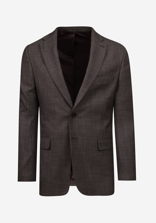 Contemporary Fit Rusty Brown Dotted Blazer