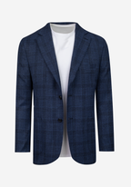 Contemporary Fit Dusk Blue Checked Blazer