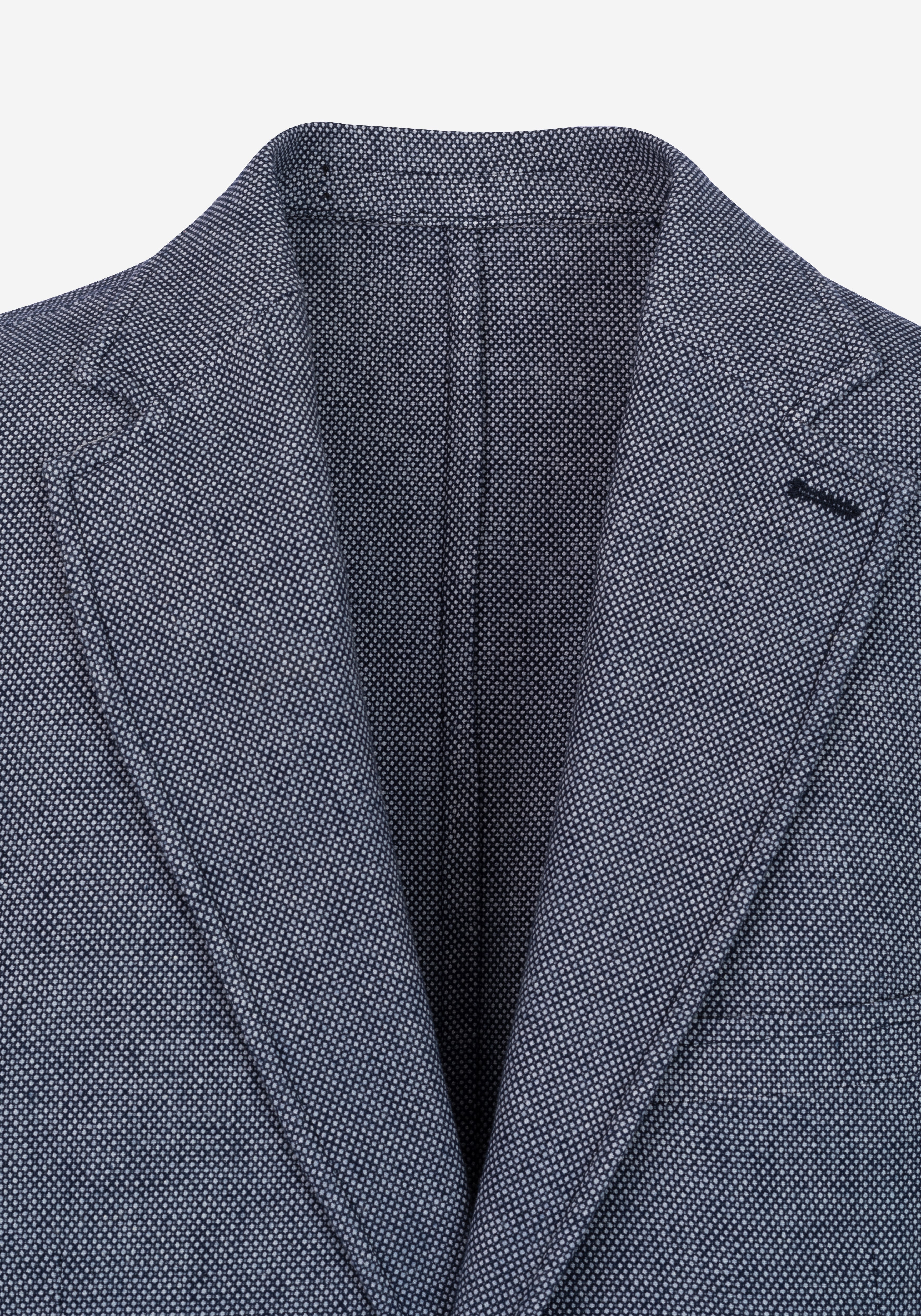 Contemporary Fit Vintage Navy Dotted Linen Blend Blazer