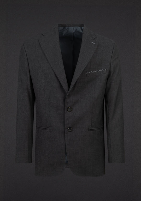 Obsidian Grey Semi-Italian Handmade 130S Cool Wool Blazer
