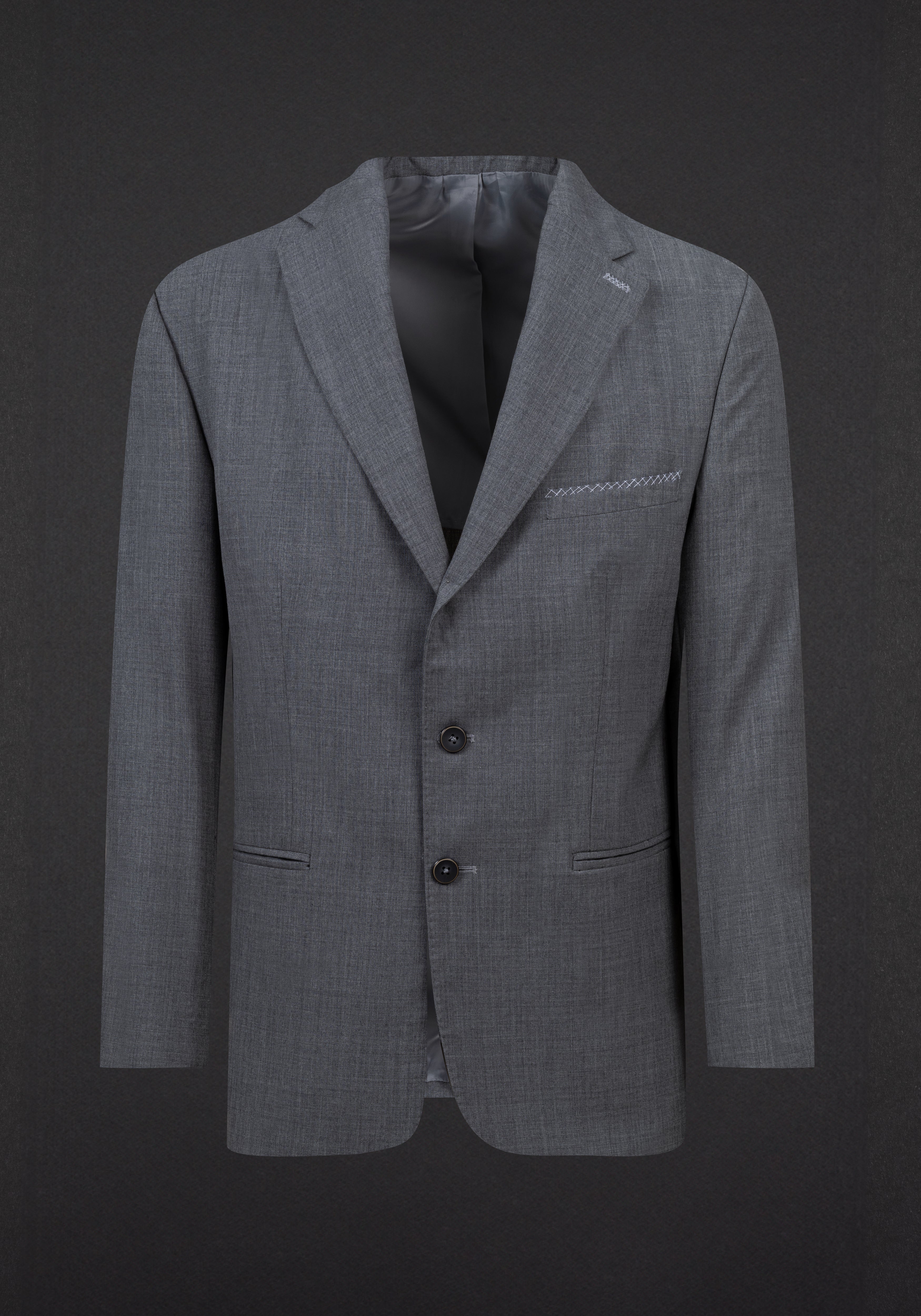 Gentle Grey Semi-Italian Handmade 130S Cool Wool Blazer