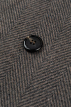 Dim Beige Double-Breasted Herringbone Coat