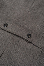 Dim Beige Double-Breasted Herringbone Coat