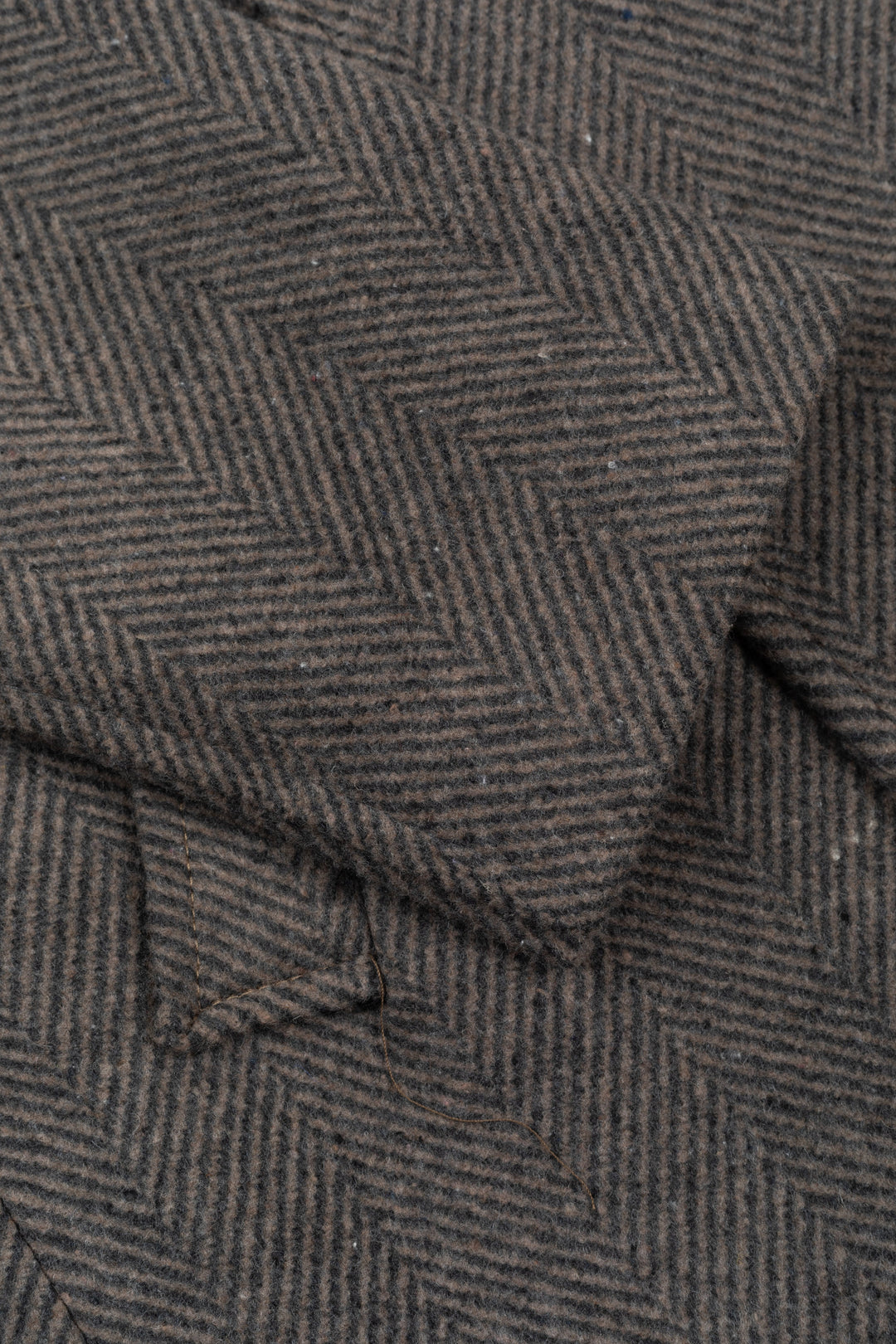 Dim Beige Double-Breasted Herringbone Coat
