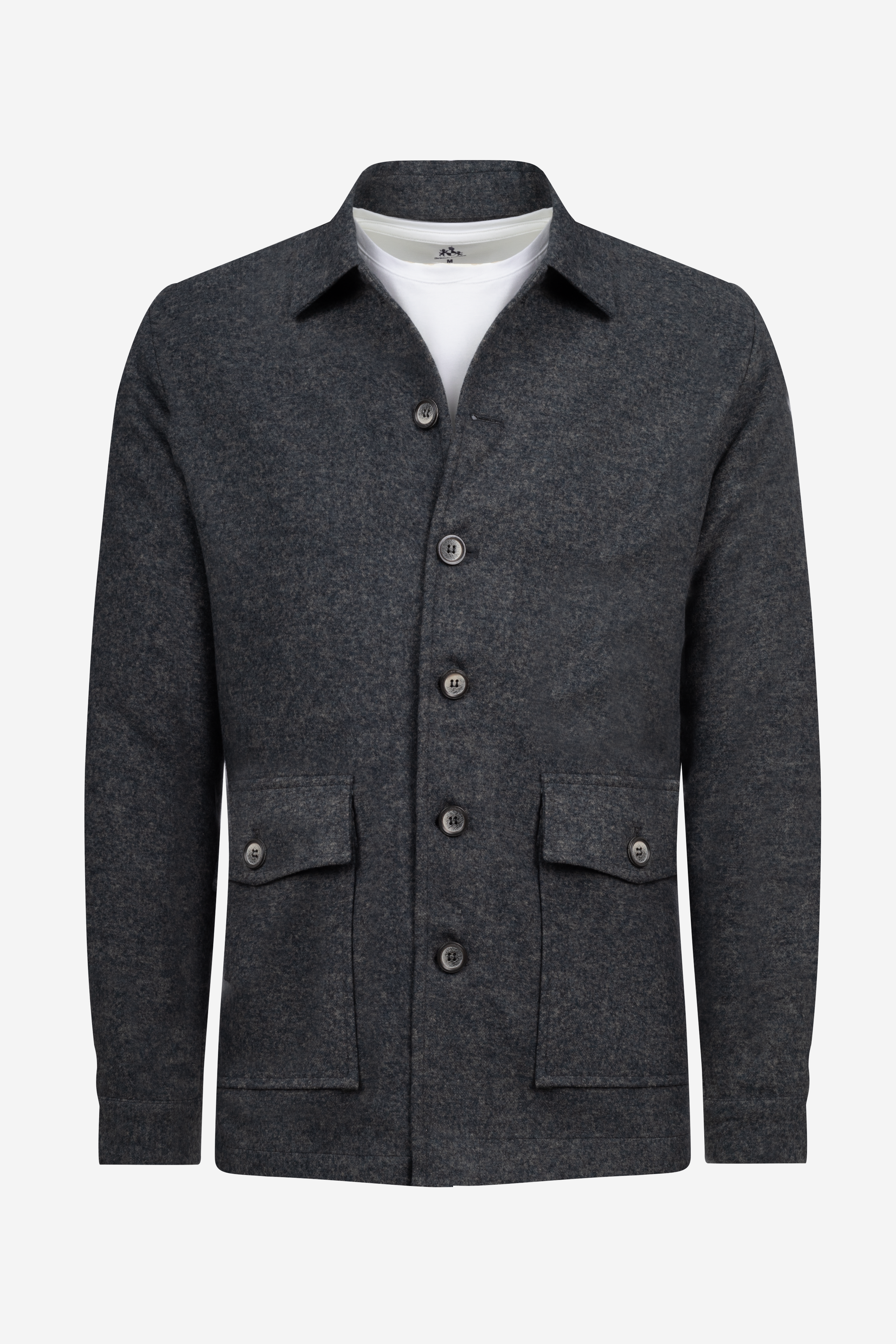 Mist Grey Wool Feel Overshirt