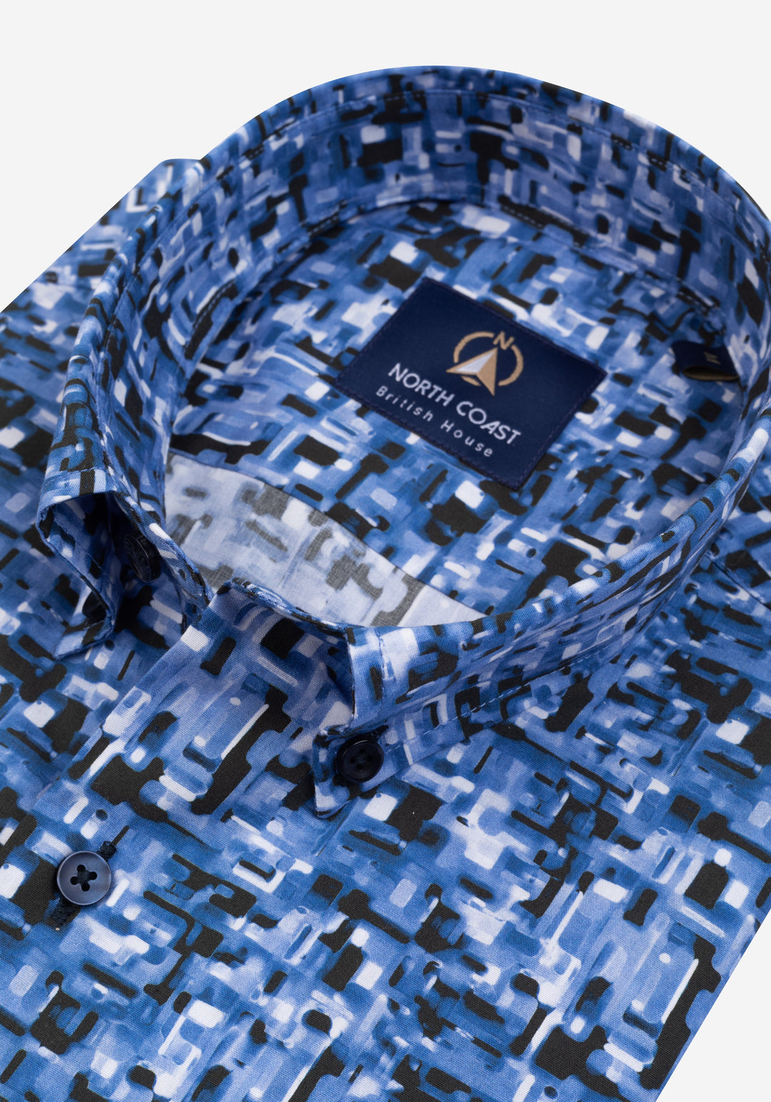 Electric Blue Printed Poplin Shirt