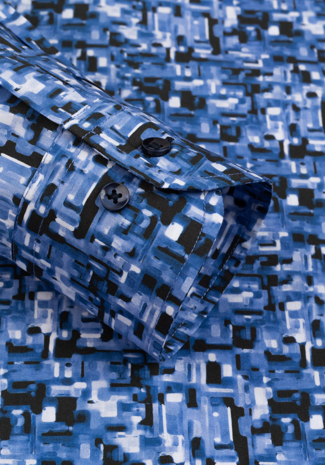 Electric Blue Printed Poplin Shirt