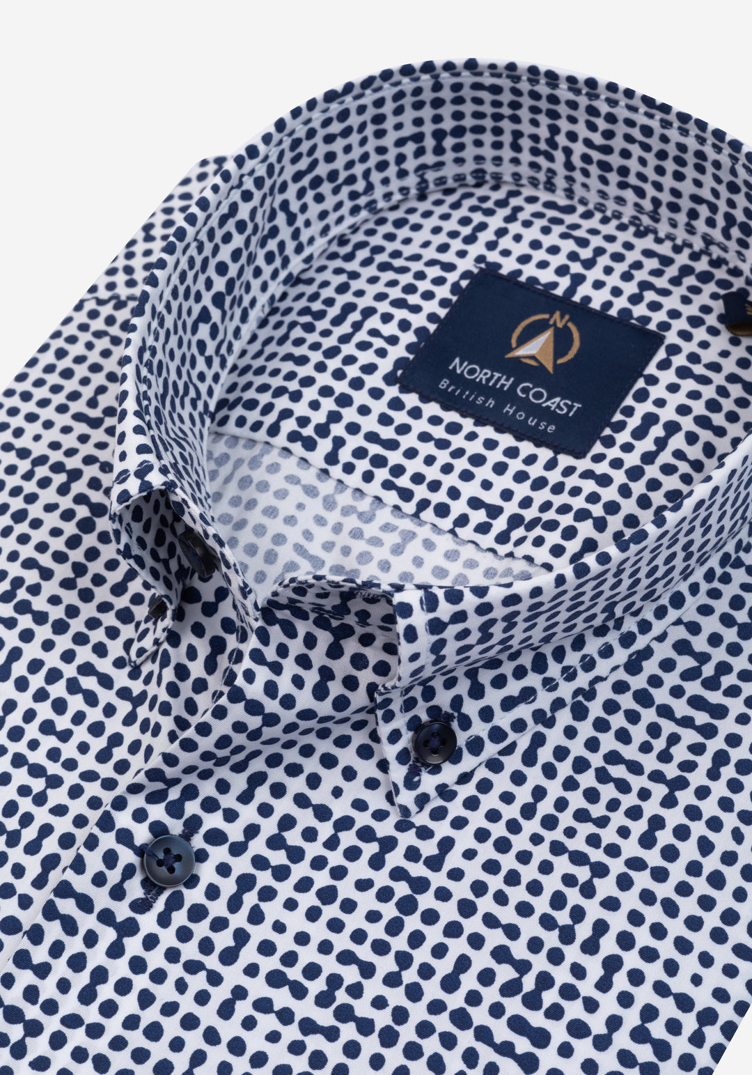 Frost Navy Dotted Poplin Shirt