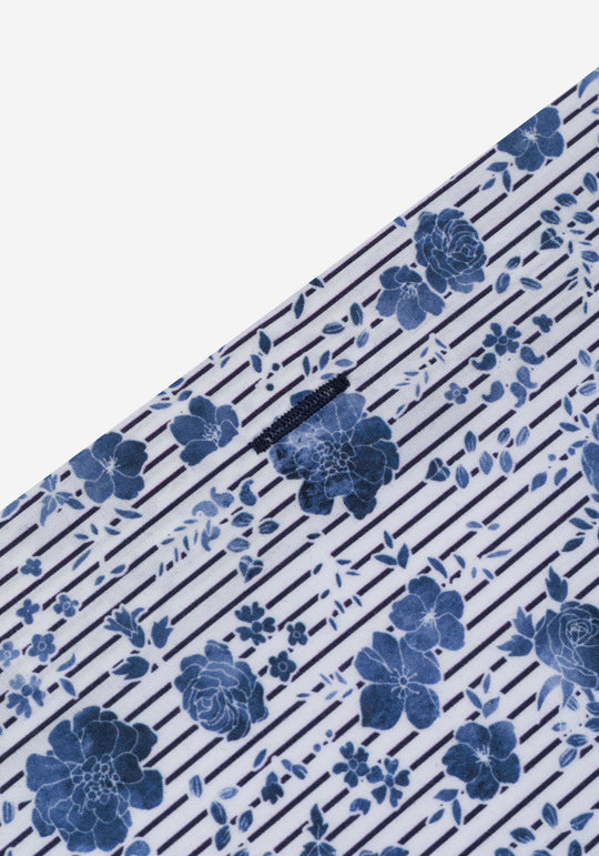 Ocean Blue Floral Poplin Shirt