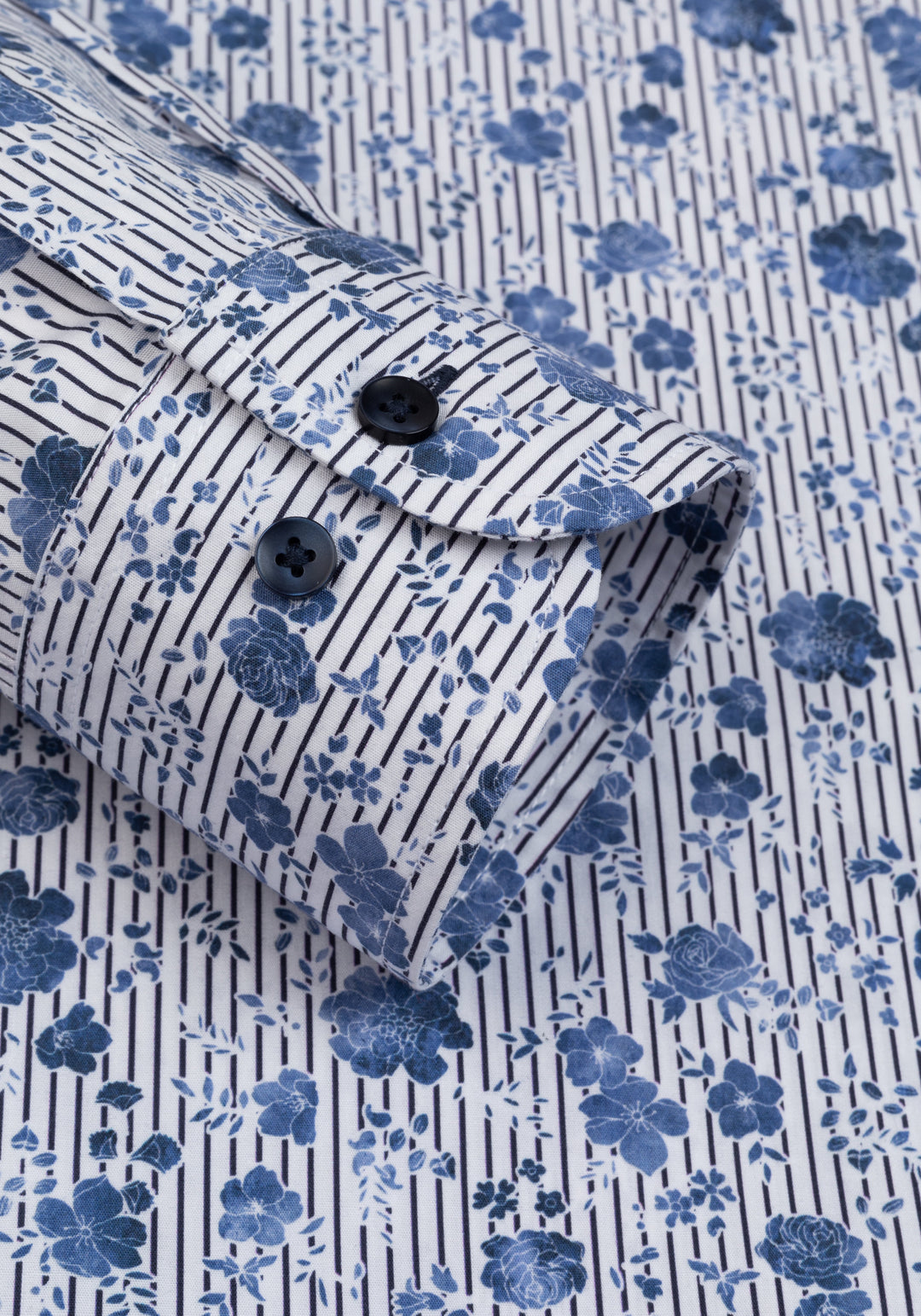 Ocean Blue Floral Poplin Shirt