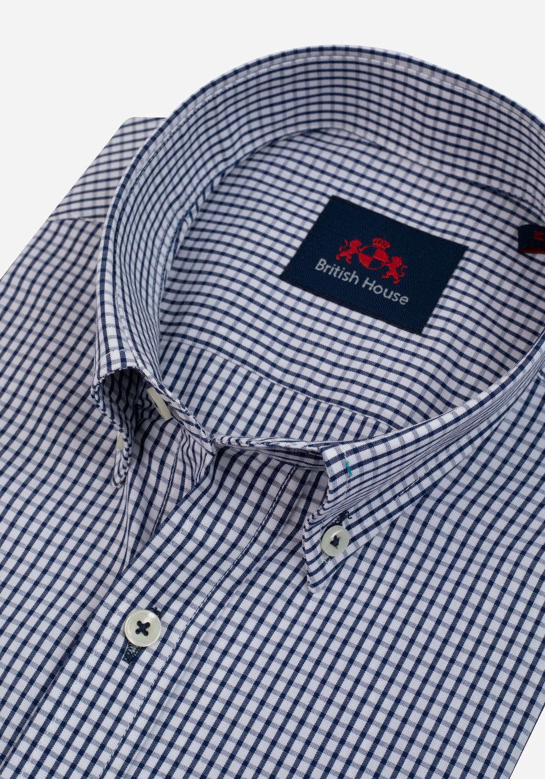 Royal Navy Checked Poplin Shirt - Short Sleeve
