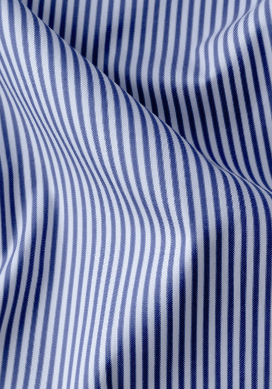 True Blue Stripe Twill Shirt - Short Sleeve