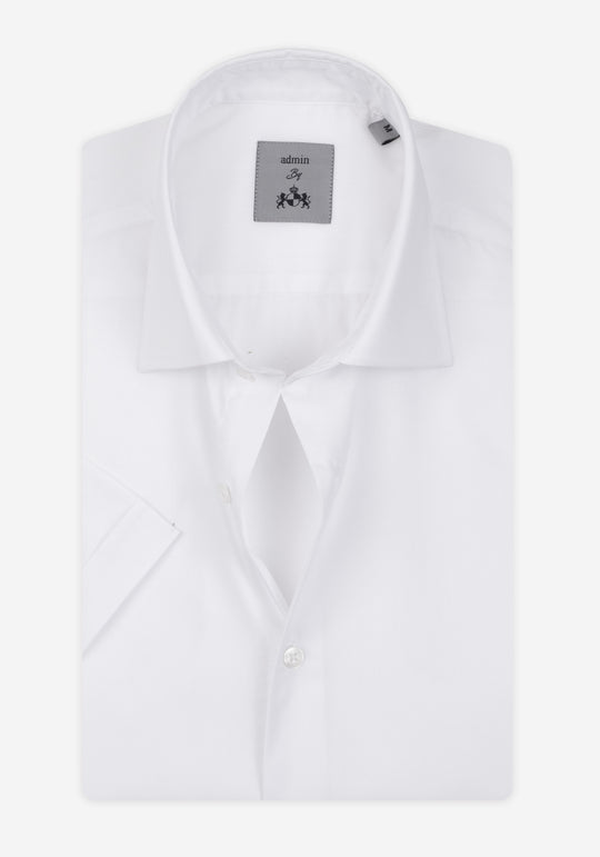 Powder White Chambray Shirt - Short Sleeve