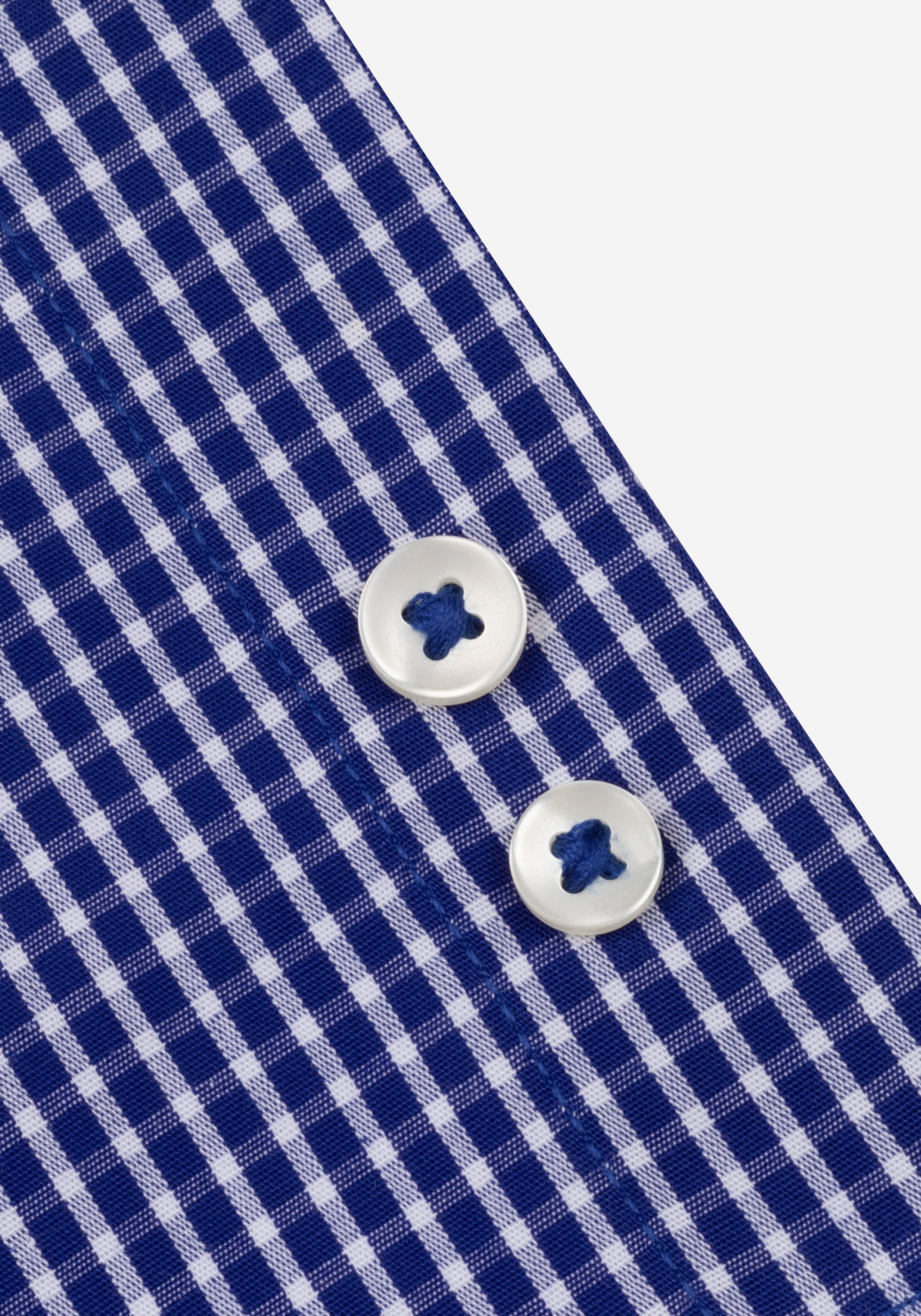 Marine Navy Checked Poplin Shirt