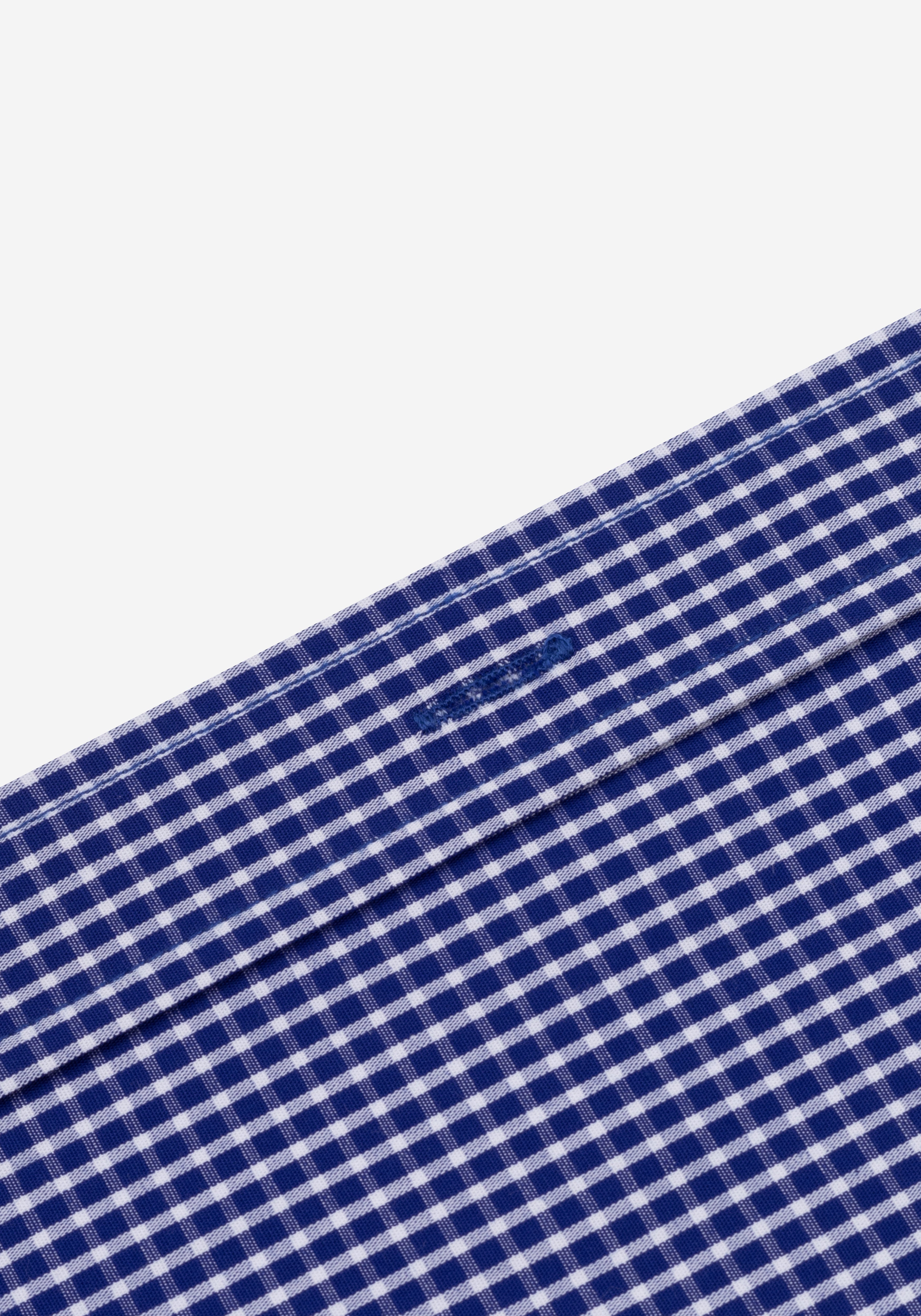 Marine Navy Checked Poplin Shirt