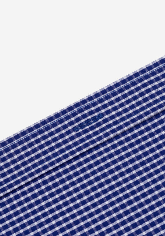 Marine Navy Checked Poplin Shirt
