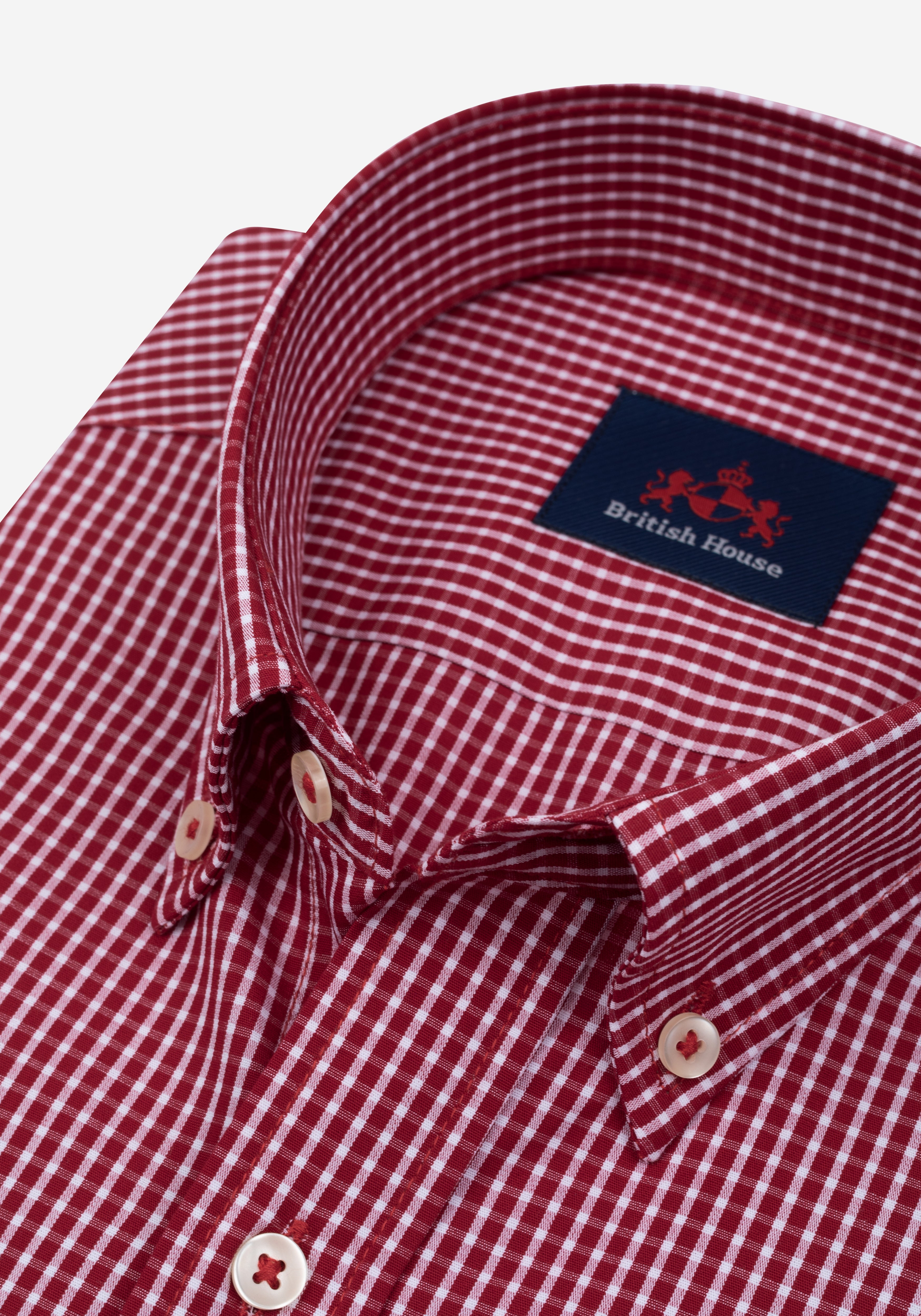 Blaze Red Checked Poplin Shirt