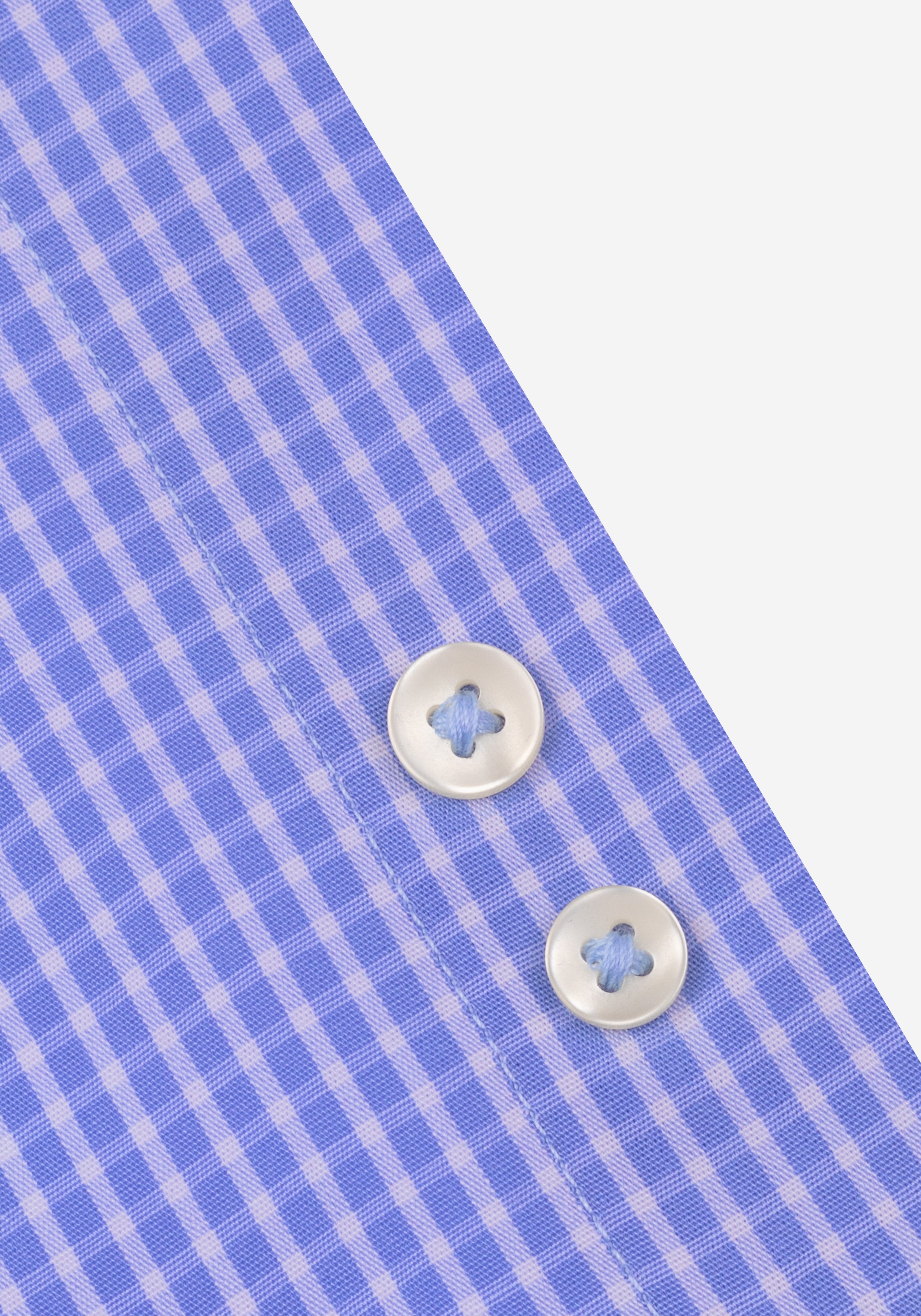 Cornflower Blue Checked Poplin Shirt