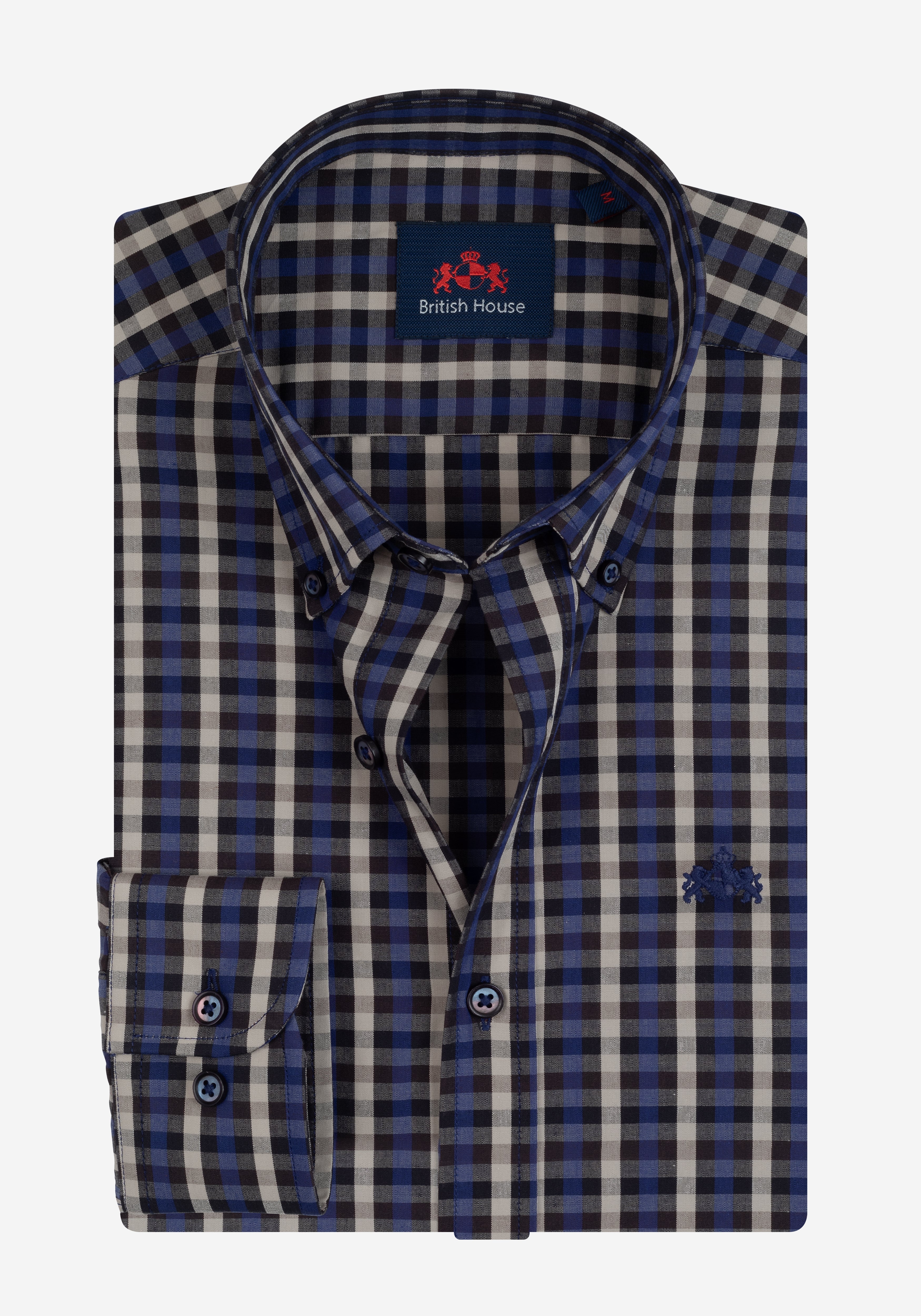 Off-White Blue Checked Twill Shirt