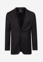 Contemporary Fit Metallic Black Wool Blend Blazer