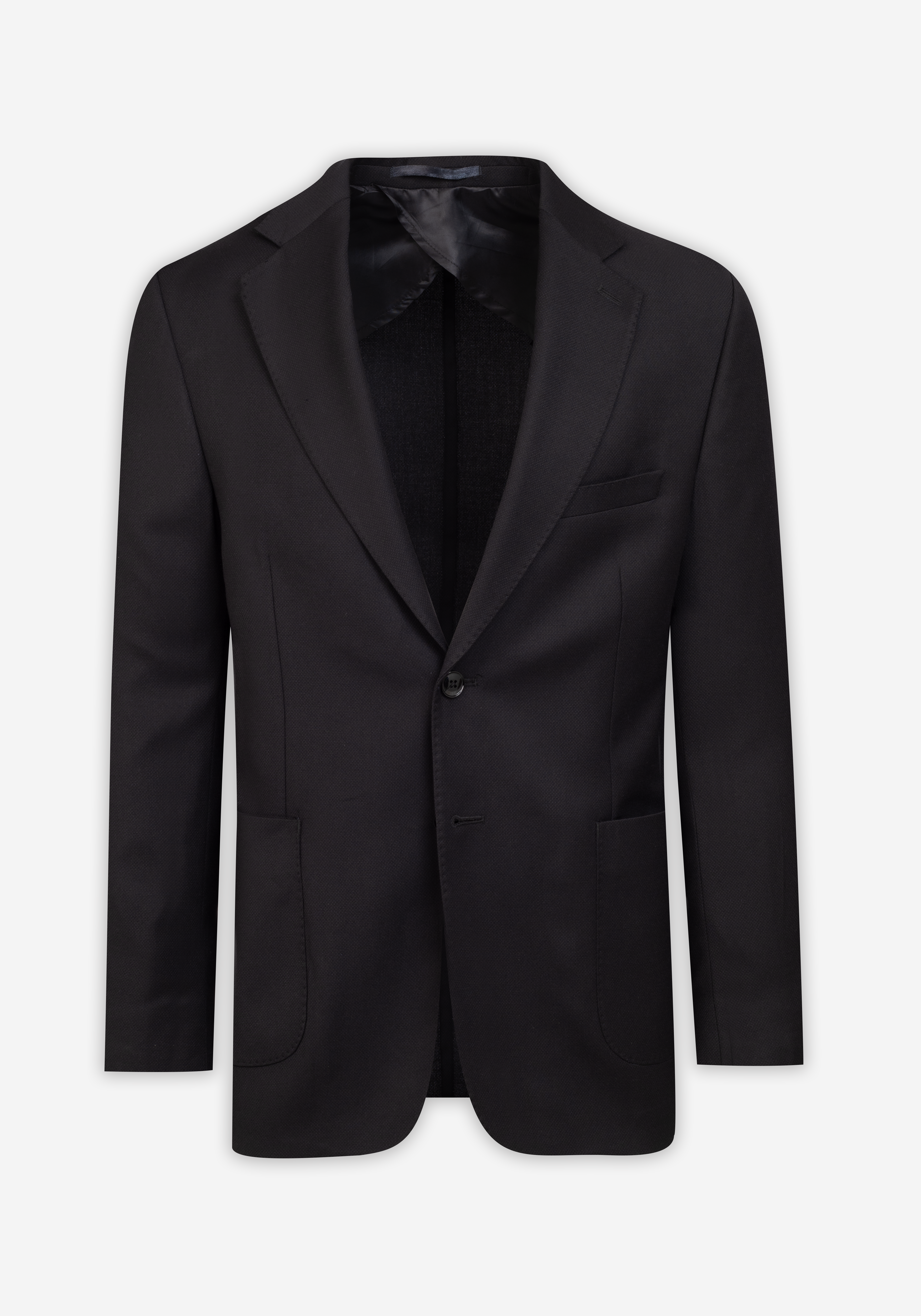 Contemporary Fit Metallic Black Wool Blend Blazer