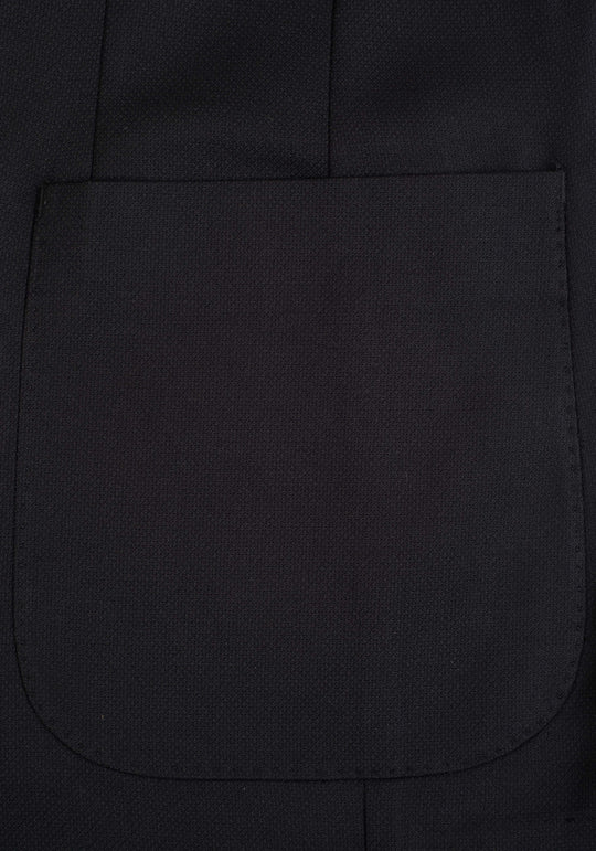 Contemporary Fit Metallic Black Wool Blend Blazer
