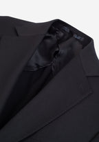 Contemporary Fit Metallic Black Wool Blend Blazer
