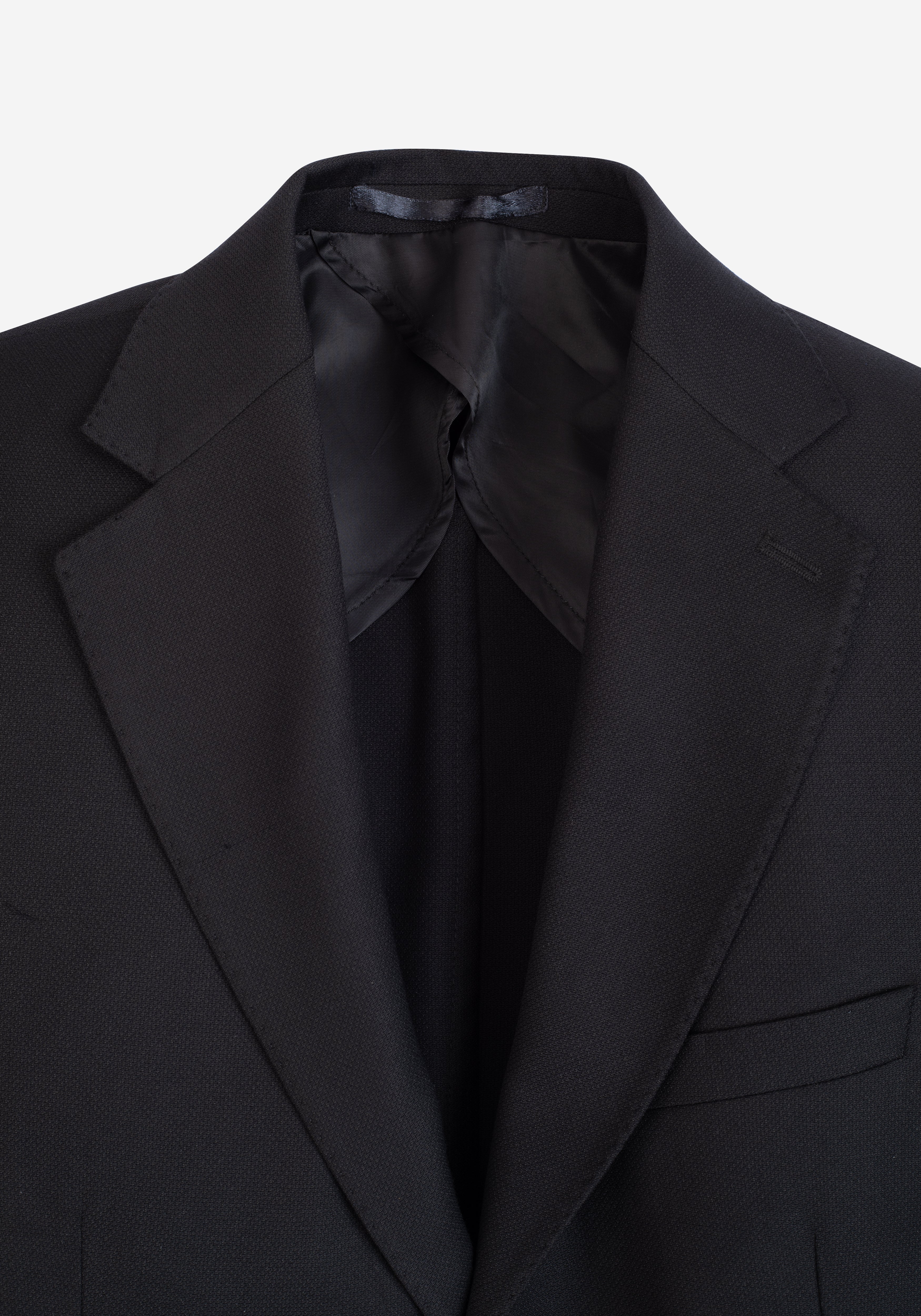 Contemporary Fit Metallic Black Wool Blend Blazer