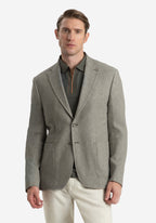 Contemporary Fit Sage Olive Dotted Linen Blend Blazer