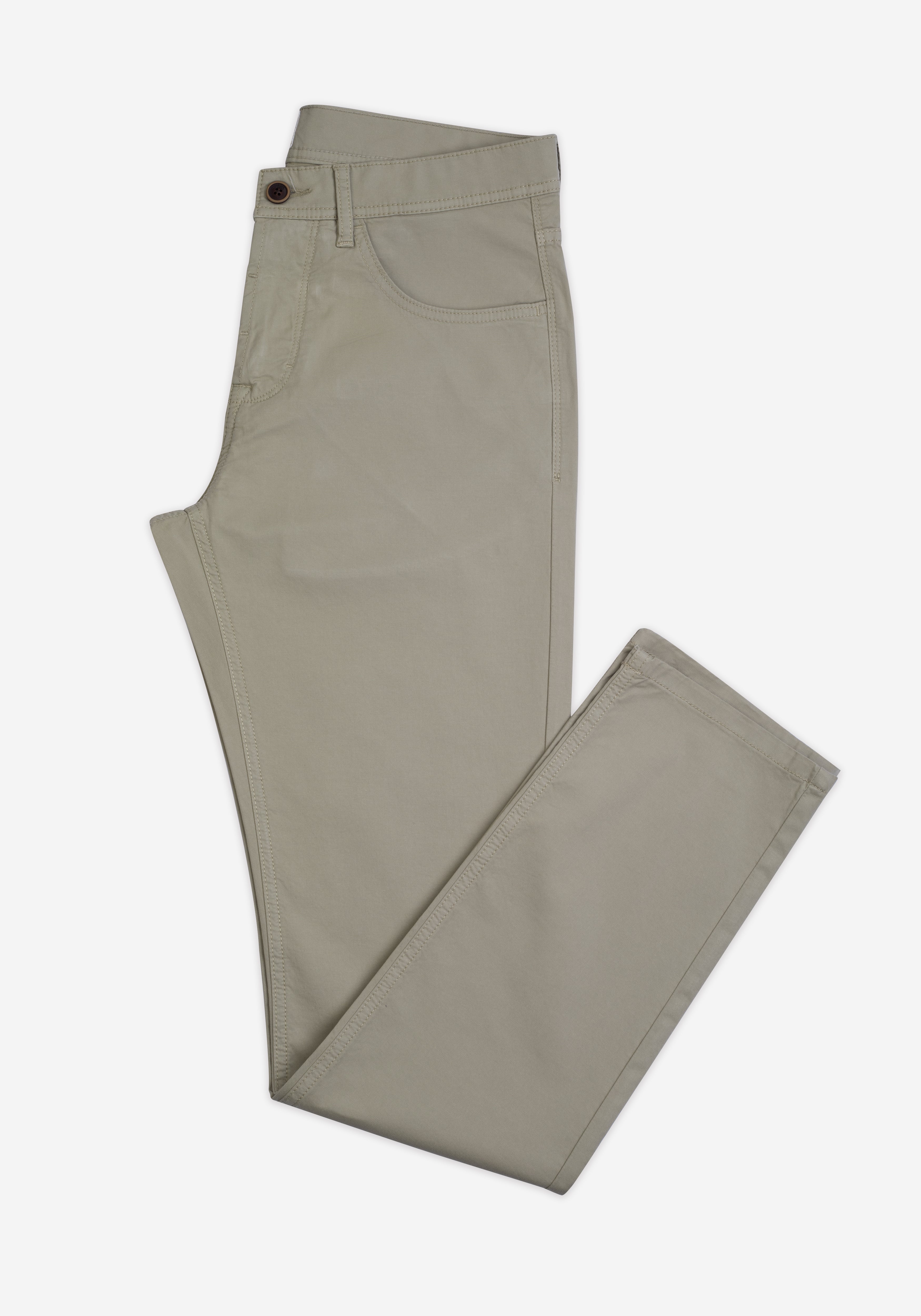 Pale Olive Twill Gabardine