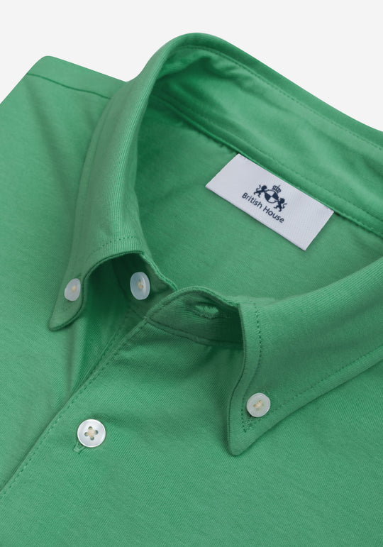 Jade Green Cotton Polo Shirt