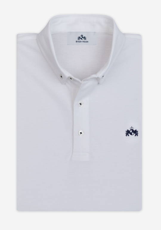 Cloud White Cotton Polo Shirt