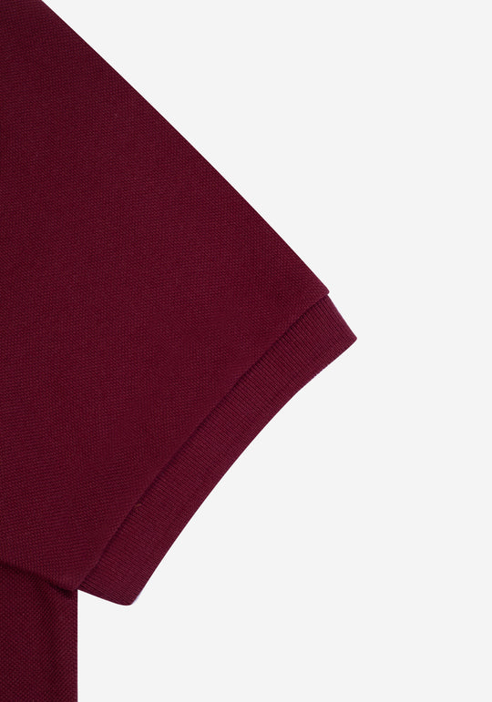 Crimson Burgundy Cotton Polo Shirt