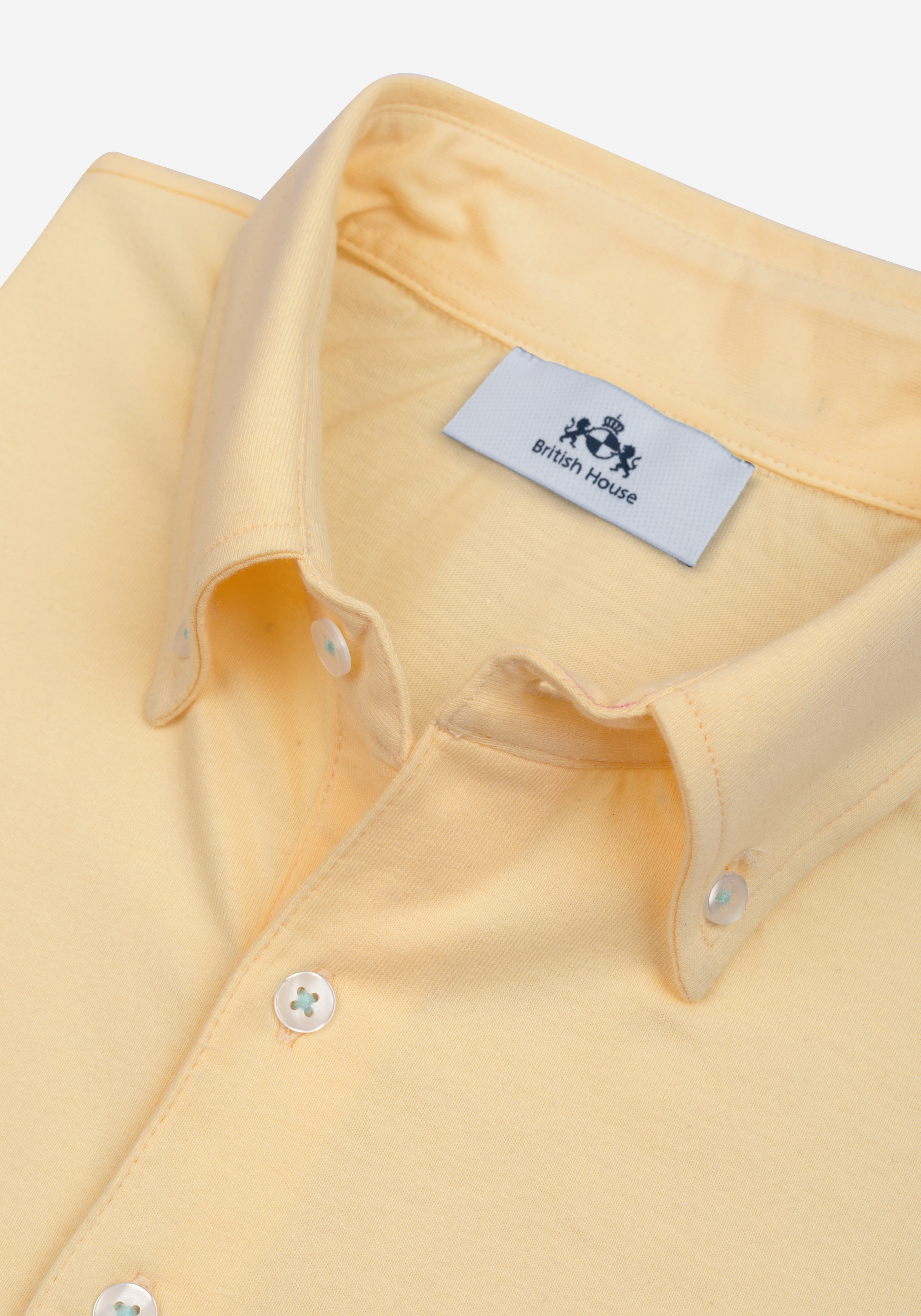 Lemon Yellow Cotton Polo Shirt