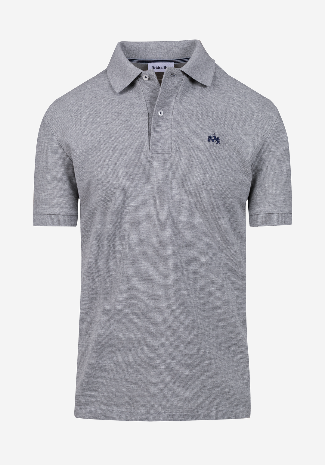 Concrete Grey Cotton Polo Shirt