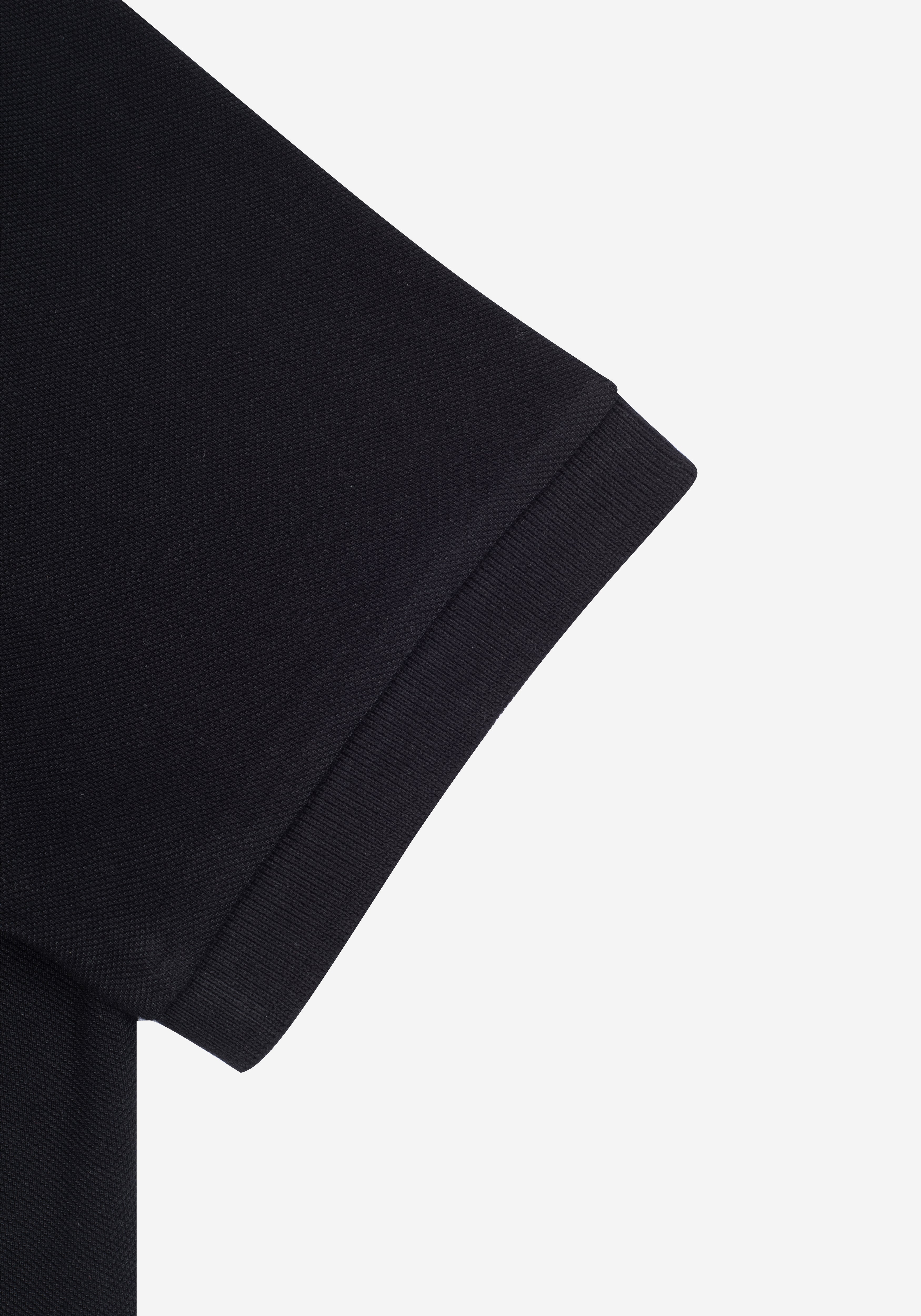 Raven Black Cotton Polo Shirt