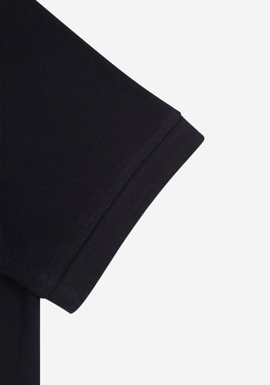 Raven Black Cotton Polo Shirt